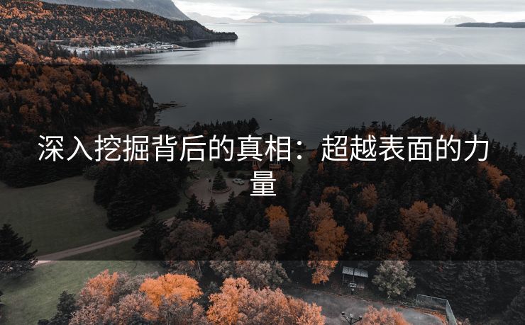 深入挖掘背后的真相:超越表面的力量 深入挖掘背后的真相:超越表面的力量