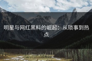 明星与网红黑料的崛起：从琐事到热点